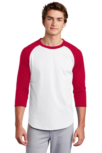 Sport-Tek T200 Men's Cotton Colorblock Raglan Sleeve Sports Jersey T-Shirt - Picture 52 of 57