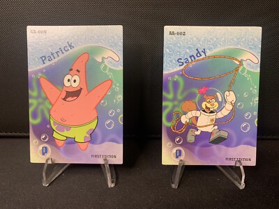 2003 UD Spongebob Aquatic Amigos 1st Edition Patrick and Sandy AA-004 AA-002