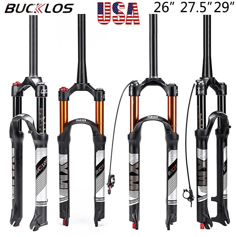 BUCKLOS MTB 120mm Air Suspension Fork Manual/Remote Straight/Tapared | eBay