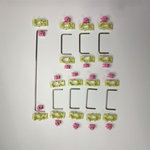 Pink Steel Plate Satellite Shaft Kit for Mechanical Keyboard Switch Key - Photo 3/12