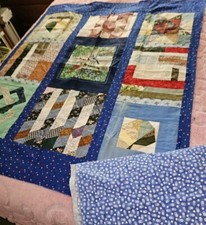 Unfinished Pretty Patchwork Quilt Top 47 X 42 & Extra Fabric Traditions Fabric