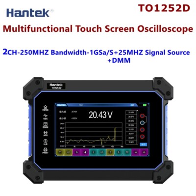 Hantek Digital Tablet Oscilloscope Signal Generator Multimeter 2CH 250MHz 3in 1