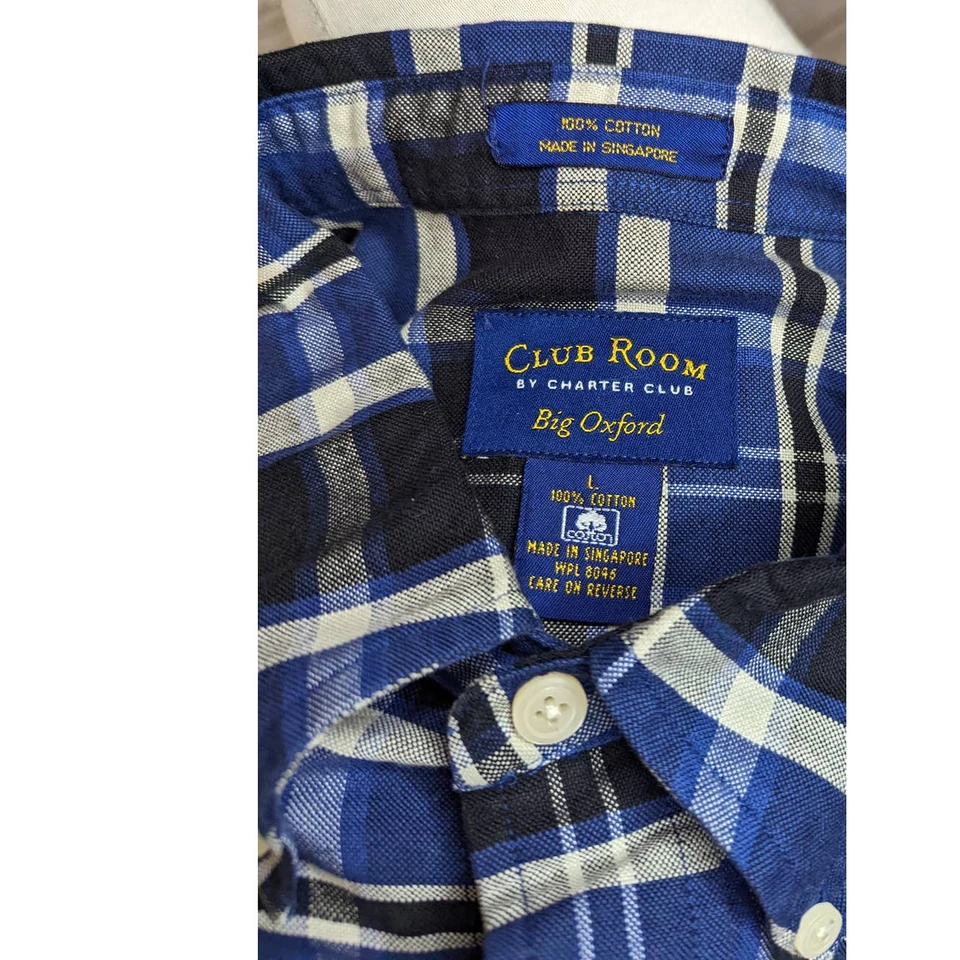 Club Room by Charter Club Big Oxford Button Up Long Sleeve Shirt Size Large - Image 4 of 4