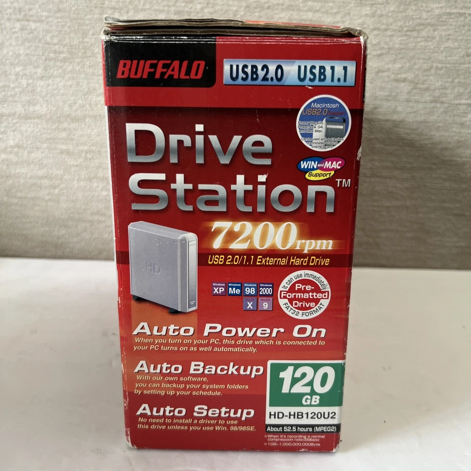 Disco duro externo Buffalo Drive Station 120 GB USB 2.0/1.1 HD-HB120U2 FUNCIONA USADO EN EXCELENTE ESTADO Foto 3 de 4