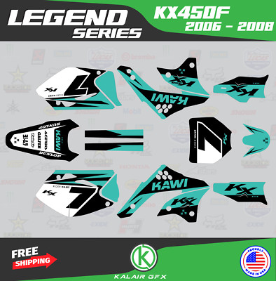 Graphics Kit for Kawasaki KX450F (2006-2008) legend - TEAL