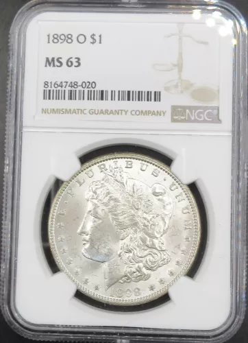 1898 O  S$1 MORGAN SILVER DOLLAR NGC MS 63