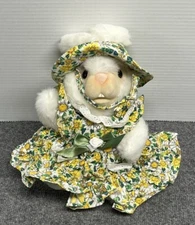 Hosung Floral Bunny Rabbit Hand 11" Puppet Plush
