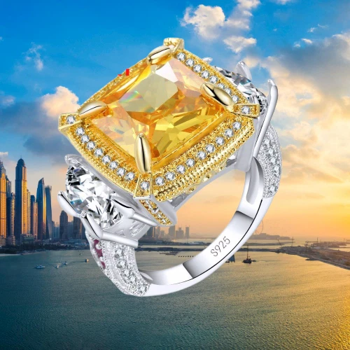 Topaze jaune bague new arrivals