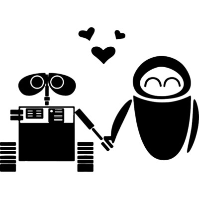 A5 Wall-e & Eve - T-Shirt Transfer zum Aufbügeln - PORTOFREI