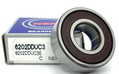 NSK 6202 DDU C3 CUSCINETTO A SFERE SCANALATO PROFONDO, GOMMA SIGILLATA 15x35x11mm 6202 2RS - Foto 3 di 3