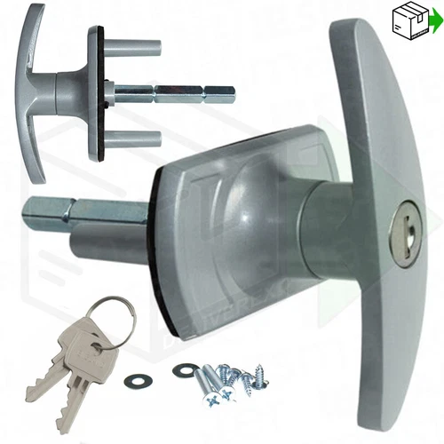 NEW HENDERSON T-Handle Garage Door Lock 35mm Spigot LONG SHAFT Merlin Doric King