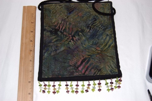 Handcrafted cotton purse with beaded bottom - Bild 2 von 5