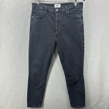 AGOLDE Jeans Womens 31 Black Nico Straight Leg High Rise Dark Wash Denim Quiet