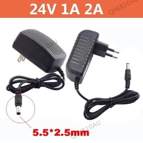 AC 100-240V DC Power Supply Adapter 24V 1A 2A Charger Lighting Transformer 17H - Afbeelding 1 van 10