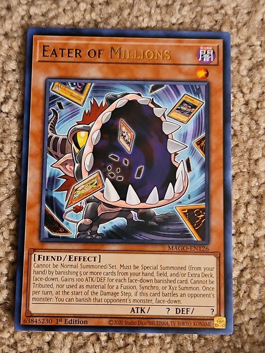 million dollar yugioh card Eater Of Millions - MAGO-EN126 - Rare - First Ed