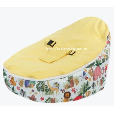 BABY BEAN BAG CHAIR WITH HARNESS for Newborn Bub to Toddler Years -yellow animal