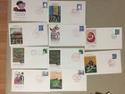 Ten Japan fdc with two stamps.Each two same stamps,diff pictures