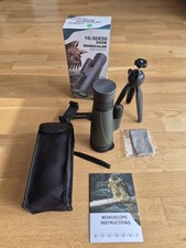 10-30x50 Zoom-Monokular-Teleskop mit Stativ, Tragetasche, Telefonadapter grün