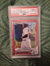 💫 JASSON DOMINGUEZ PSA 10 2021 BOWMAN Red Shimmer 2/5