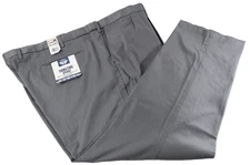 Dockers Mens Signature Khaki Pants New 54 X 32 Gray Straight Pleated Classic Fit