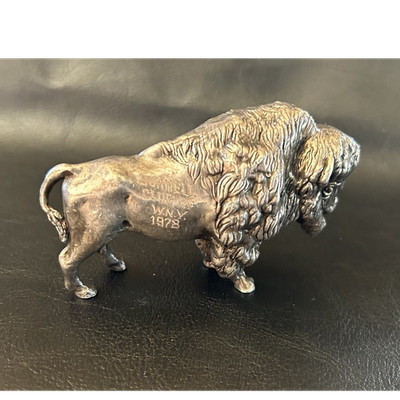Vintage Italian .925 Sterling Silver Buffalo Bison Figurine Sculpture 1978 WNY