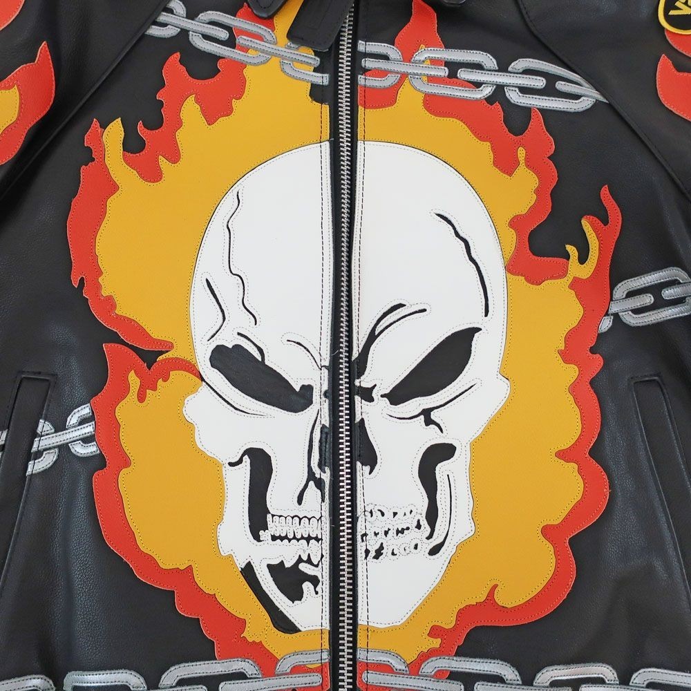 Supreme x Vanson Leather Ghost Rider Jacket L Black Used Rare