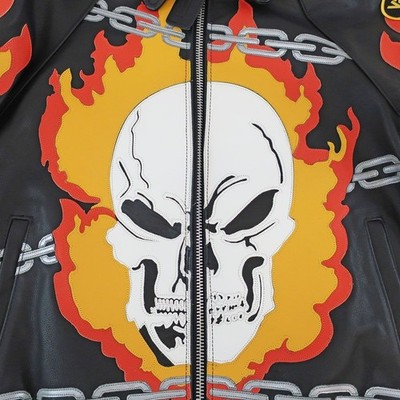Supreme x Vanson Leather Ghost Rider Jacket L Black Used Rare