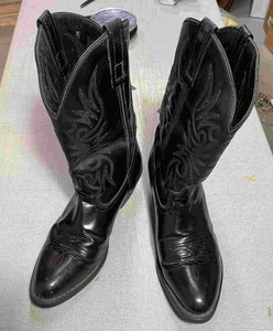 Bottes Western Homme Laredo Paris 12, Cuir Noir, Bout Rond, Tige 12 Pouces, Taille 13 D