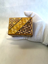 Japanese Yosegi Wooden Puzzle Box  12 STEPS  Wooden Mosaic work  Samurai SK75