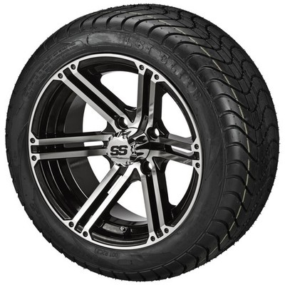 (4) 215/40-12 LSI Elite Low Profile Tires on 12x6 Black/Machined Yukon Wheels