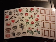 3X STICKERS FOR SCRAPBOOKING/JOURNALS 25x14 CM ST644 ROMANTIC