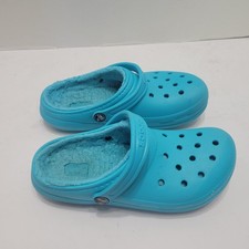 Crocs Youth Kids Size 4 Classic Lined Clogs Shoes Blue Size J4 Slip On