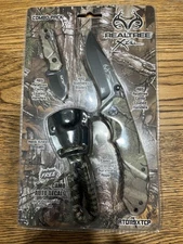 Realtree Xtra EDC Folding Knife and Neck Sheath Survival Paracord Combo