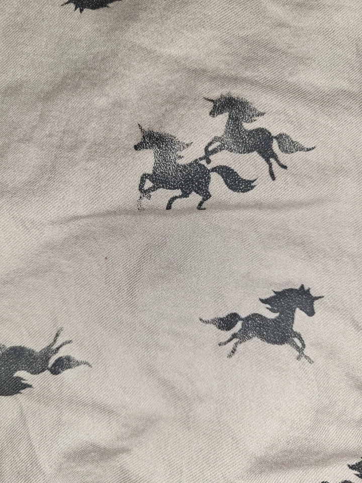 Vestido Camisa H&M Niñas Caballo Unicornio Talla 7-8 Marrón Negro 100% Algodón Foto 3 de 4