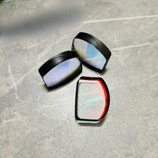 3pc Optical Glass Lens Coating Red Point Length 23.8mm Width 17mm Thickness5.2mm