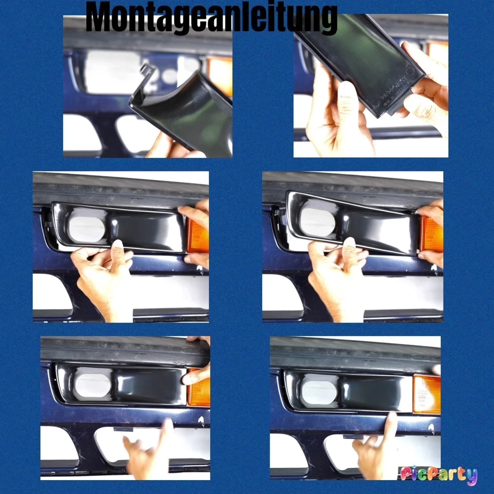 Parrilla para VW Golf 3 tomas de aire Golf III en parachoques original, parrilla superior negra GF - Imagen 4 de 4