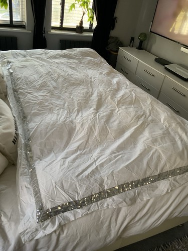 Kylie STUNNING - Sparkle Glitter Bedding - White - Single - Picture 11 of 12