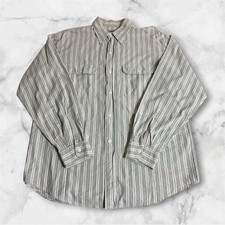 Sugar Cane Cotton Striped Work Shirt Size Medium Gray Mens Made In Japan