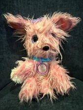 2017 Vintage Scruff-a-Luvs Pink Fluffy Dog Plush Toy - Rescue Pet w/ Collar