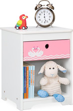 Comodino Da Letto per Bambini, Con Cassetto E Scomparto, HLP 41X32X31 Cm, Camere