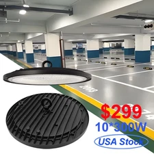 300W 10 Pack UFO Led High Bay Light Warehouse Commercial Barn Industrial Factory