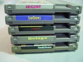 LOTTO 5 GIOCHI NES KID ICARUS STAR TROPICS DEADLY TOWERS GALAGA NIGHTMARE ON OLM ST