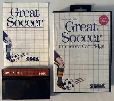Vintage 1987  Great Soccer  - Sega Master System Video Game CIB Complete TESTED!