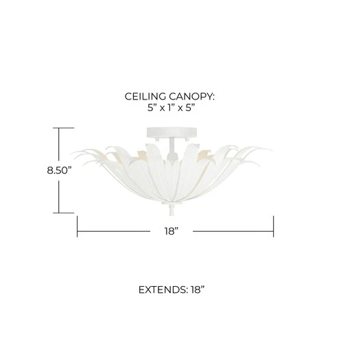 Capital Lighting 249531 Eden 3 Light 18"W Semi-Flush Bowl Ceiling - Gold - Picture 2 of 7