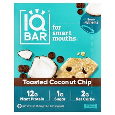 Plant Protein Bars, Toasted Coconut Chip, 12 Bars, 1.6 oz 45 g Each