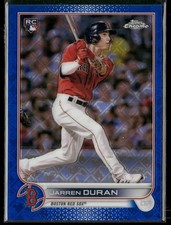 2022 Topps Chrome Logofractor Jarren Duran Blue Refractor /150 RC Red Sox