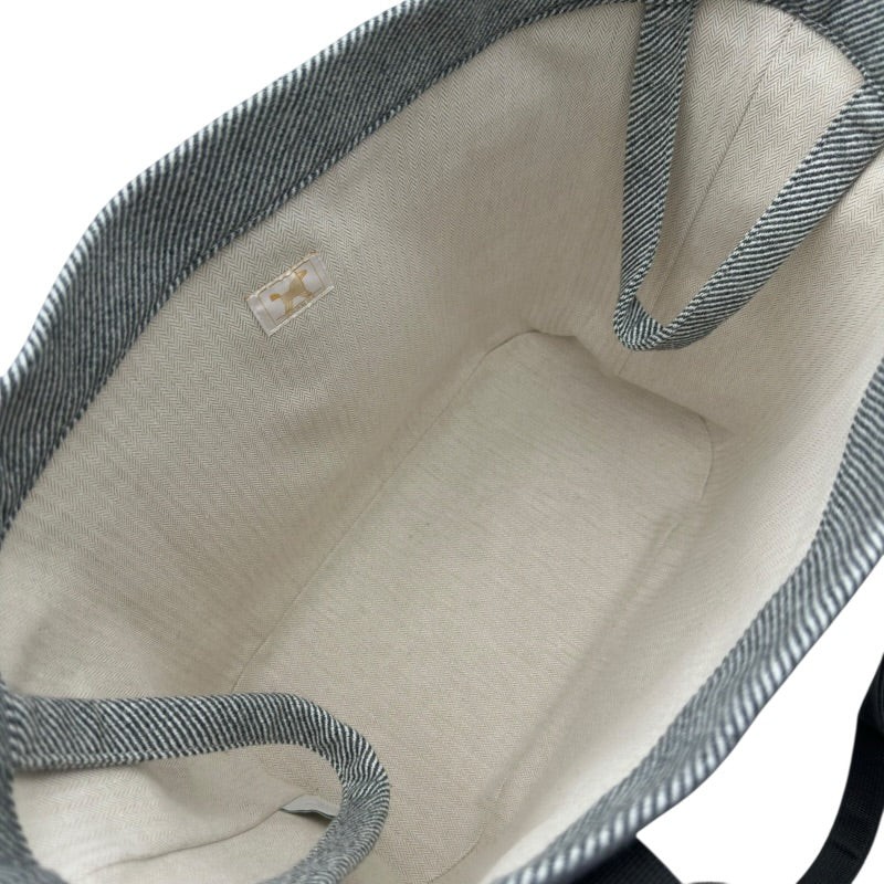 HERMES Mother's Bag Animaux Nattes Gray Cotton Tote #OKB2069 image 5