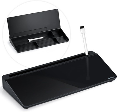 Desktop Whiteboard with Storage, Desk Organizer Dry Erase Glass White Board To-D