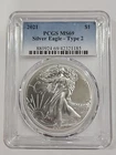 2021 $1 American Silver Eagle Type 2 MS69 PCGS