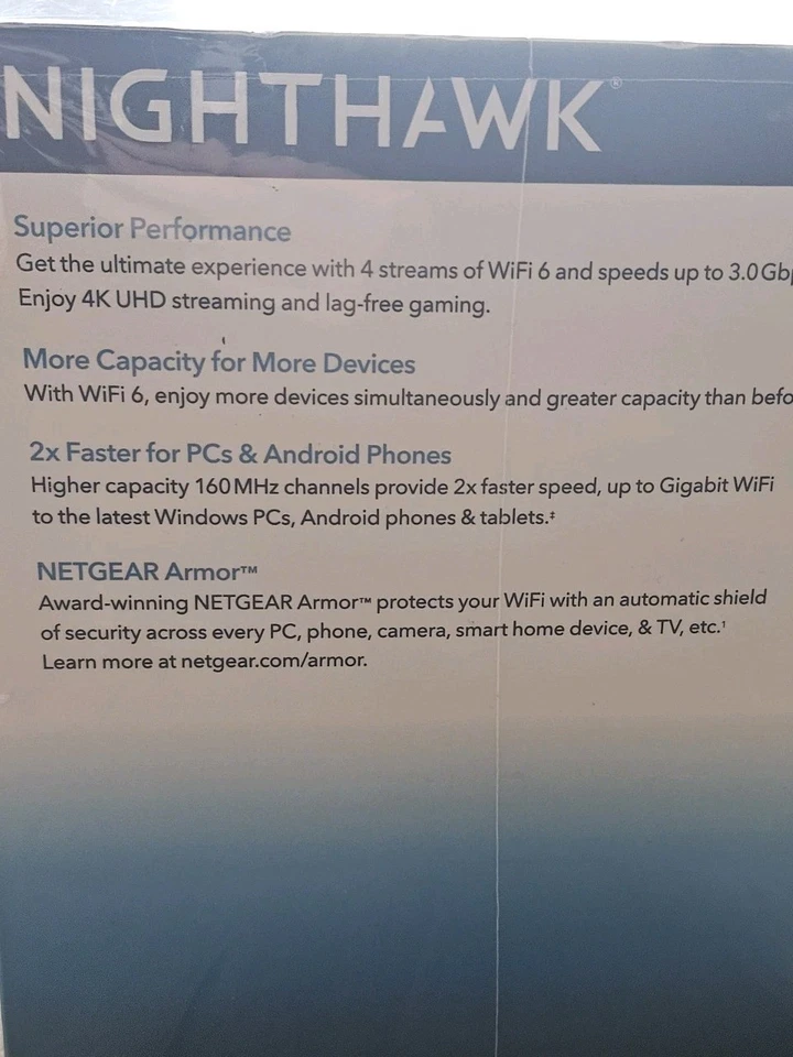 NETGEAR Whole Home Nighthawk Mesh Wifi 6 System Router AX3000 MK72 - Image 4 of 4